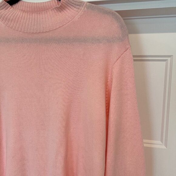 NWOT Old Navy Woman 100% Cotton Pink Soft Loose Fit Mockneck Sweater, 2X - Picture 3 of 7